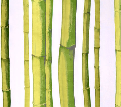 Quadrille Fabric: Hampton Bamboo - Custom Green on Off White Cotton Sateen