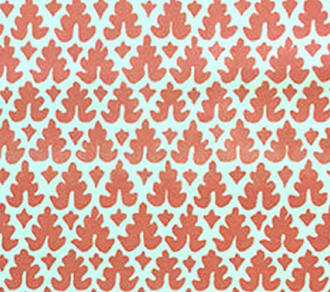 Quadrille Fabric: Volpi - Custom Shrimp on Vellum Suncloth (Outdoor Quality)