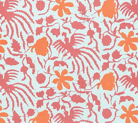 China Seas Fabric: Seya - Custom Azalea / Adobe on White Suncloth (OUTDOOR)