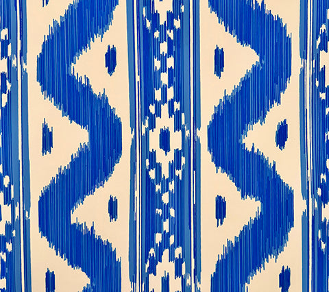 China Seas Wallpaper: Bali Hai - Custom Multi Blues on Almost White Paper (FIVE YARD MINIMUM)
