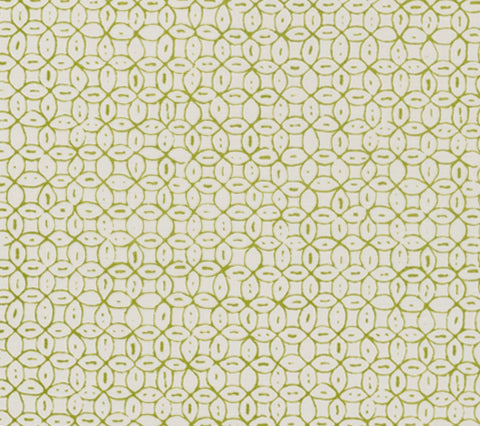 China Seas Fabric: Melong Batik - Custom New Jungle Green on White Belgian Linen / Cotton