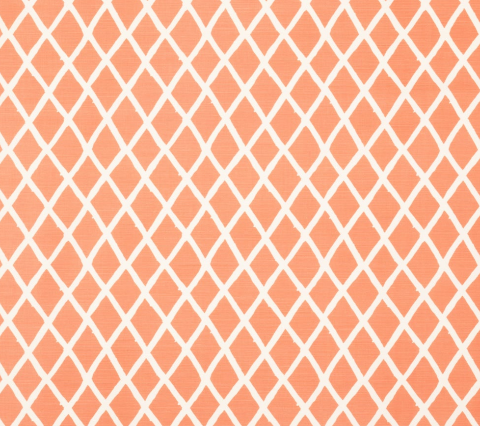 China Seas Fabric: Lyford Diamond Blotch - Custom New Shrimp on Tinted Belgian Linen / Cotton