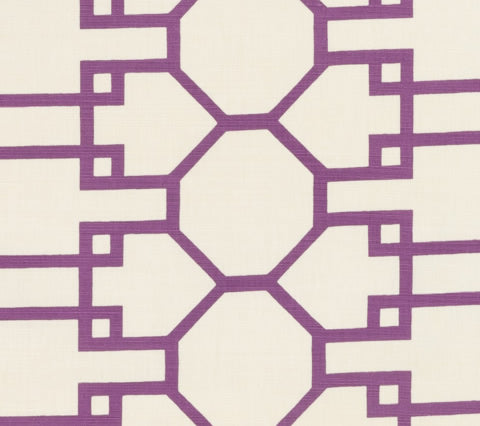 Quadrille Fabric: Brighton - Custom Purple on Tinted Belgian Linen / Cotton