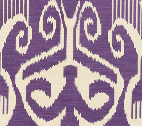 Quadrille Fabric: Nomad - Custom Purple on Tinted Belgian Linen / Cotton