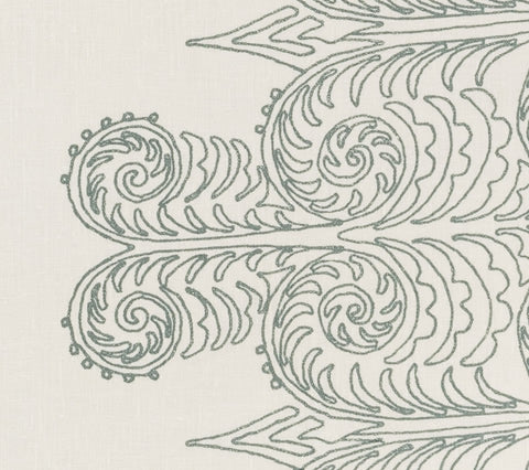 Home Couture Fabric: Gypsy Dance - Custom Vapor on Off-White 100% Linen