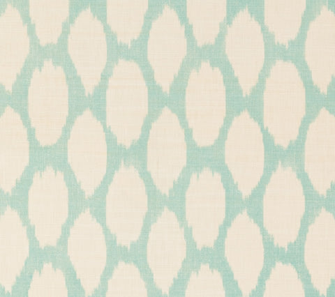 Quadrille Fabric: Adras Reverse - Custom Light Turquoise on Tinted 100% Linen