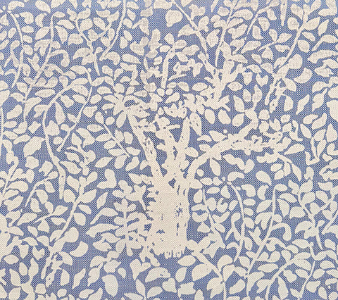 China Seas Fabric: Arbre de Matisse - Custom White on Sky Blue Kinkaid Cloth (OUTDOOR)