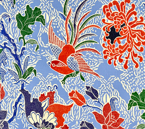 China Seas Fabric: Tropicana II - Custom Blues on White Suncloth (OUTDOOR)