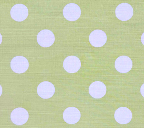 China Seas Fabric: Charade - Custom White Dot on Green Belgian Linen / Cotton
