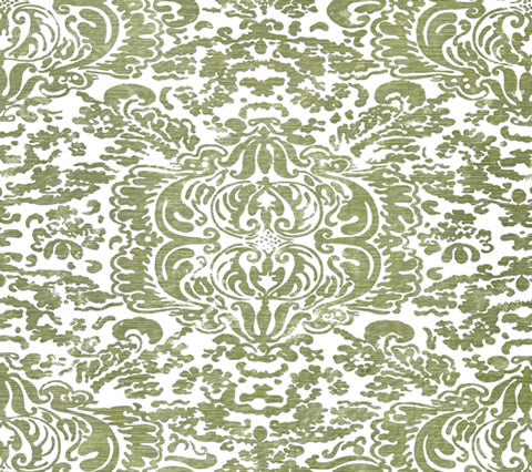 China Seas Fabric: San Marco - Custom New Celadon on Tinted Belgian Linen / Cotton