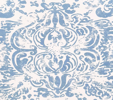 China Seas Fabric: San Marco - Custom Zibby Blue on White Suncloth (OUTDOOR)