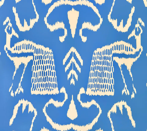 China Seas Wallpaper: Bali II - Custom Blue Dragon on White Paper (FIVE YARD MINIMUM)