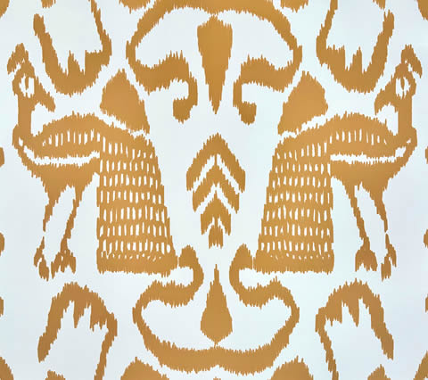 China Seas Wallpaper: Bali Isle - Custom Dark Camel on Almost White Paper (FIVE YARD MINIMUM)