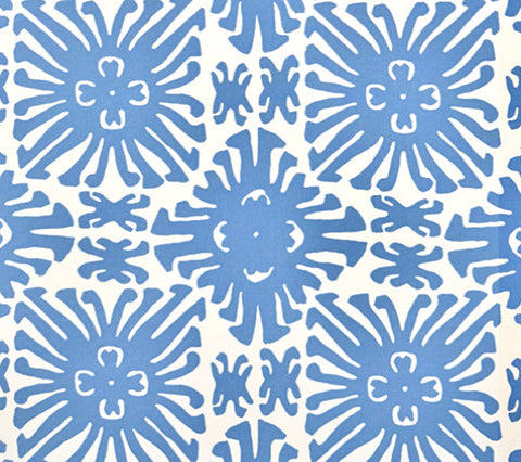 China Seas Fabric: Sigourney Small Scale - Custom French Blue on White Suncloth (OUTDOOR)