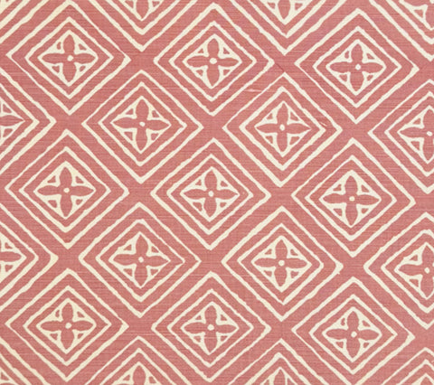 China Seas Fabric: Fiorentina - Custom Coral on Tinted Belgian Linen / Cotton