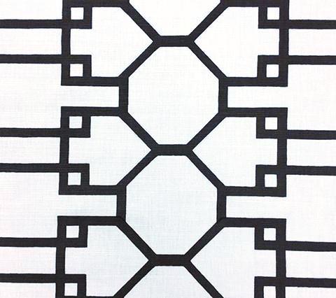 Quadrille Fabric: Brighton - Custom Brown on White Belgian Linen/Cotton