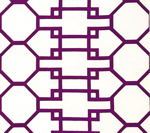 Quadrille Fabric: Brighton - Custom Purple on White Belgian Linen / Cotton