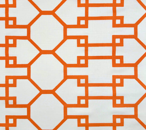 Quadrille Fabric: Brighton - Custom Orange on White Belgian Linen / Cotton