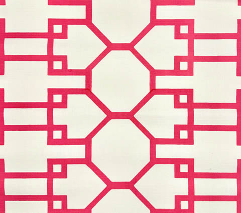 Quadrille Fabric: Brighton - Custom Magenta on Tinted Belgian Linen / Cotton