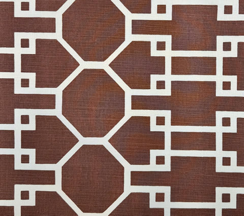 Quadrille Fabric: Brighton Reverse - Custom Brown on Tinted Belgian Linen / Cotton