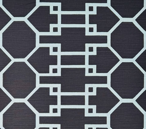 Quadrille Fabric: Brighton II - Custom Light Blue / Navy on Belgian Linen / Cotton