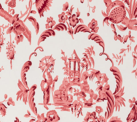 Quadrille Fabric: Madame Butterfly - Custom Eggplant on White Linen / Cotton