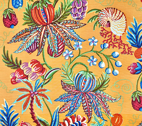 Quadrille Fabric: Jacaranda - Custom Multi Color on Mango Linen / Cotton