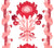 Quadrille Wallpaper: Henriot Floral - Custom Multi Red on White Paper