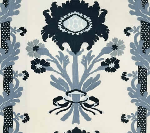 Quadrille Fabric: Henriot Floral - Custom Grays on Tinted 100% Linen