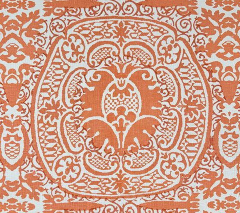 Quadrille Fabric: Veneto - Custom Terracotta on Tinted 100% Linen