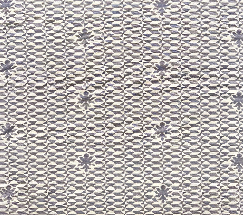 Quadrille Fabric: Carlo II - On Suncloth Steel Gray on Vellum