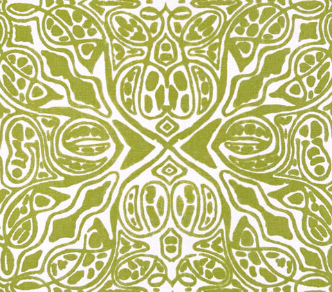 Quadrille Fabric: San Michele - Custom New Leaf on Vellum Suncloth (OUTDOOR)