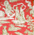 Quadrille Fabric: Independence Toile - Custom Green / Orange on Tinted 100% Linen