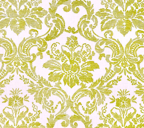 Quadrille Fabric: Victoria - Custom Green on Tinted 100% Linen