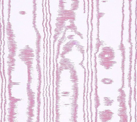 Quadrille Wallpaper: Melanie II - Custom Multi Pinks on White Paper (FIVE YARD MINIMUM)