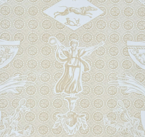 Quadrille Fabrics: Excelsior - Custom Ground /Color -Custom Taupe on White L/C