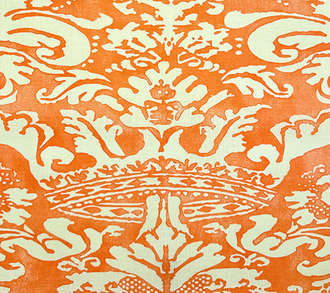 Quadrille Fabric: Bromonte Reverse Terracotta on Tinted 100% Linen