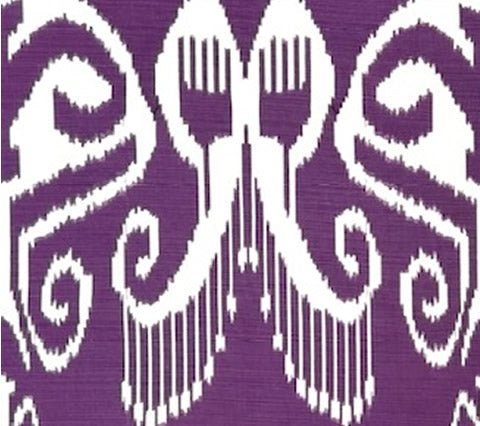 Quadrille Fabric: Nomad - Custom Dark Lilac on White Belgian Linen / Cotton