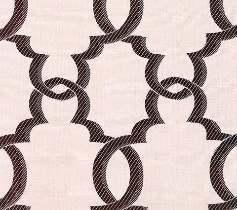 Quadrille Fabric: El Cid - Custom Basketweave Brown on Oyster
