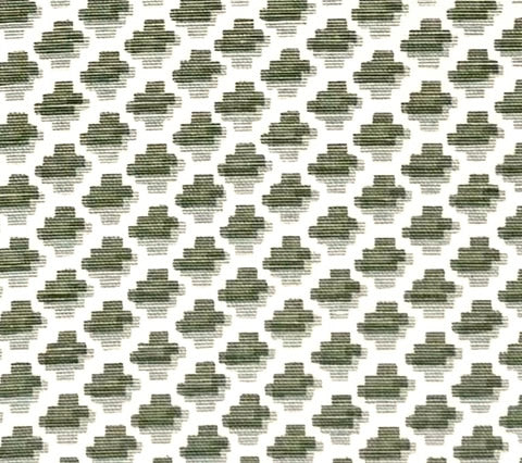 Quadrille Fabric: IL Gioco - Custon Silver / Green on Tinted Belgian Linen / Cotton