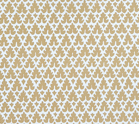 Quadrille Fabric: Volpi - Custom Camel on White 100% Cotton Sateen