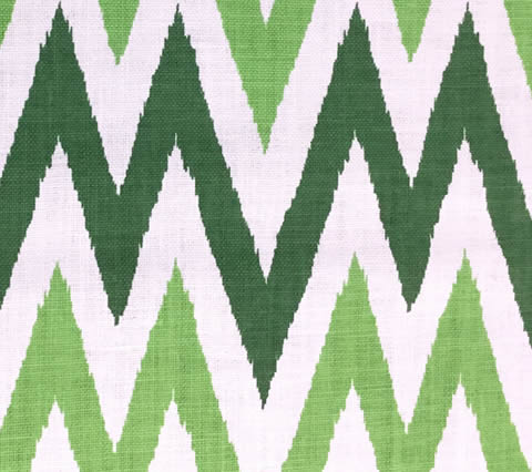Quadrille Fabric: Tashkent II Small Scale - Custom Dark Green / Jungle Green on White Heavy Basketweave 100% Linen