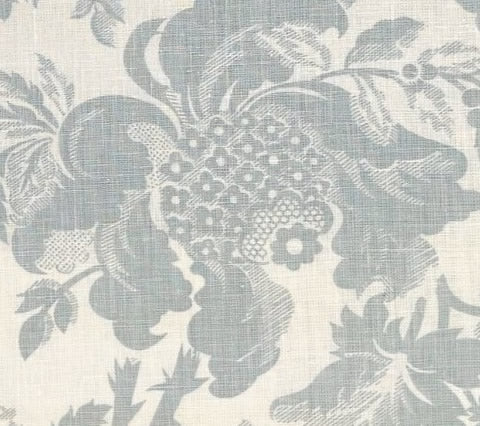 Quadrille Fabric: Des Gardes - Custom Soft Windsor Blue on Tinted 100% Linen
