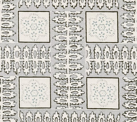 Quadrille Fabric: Manchester-by-the-Sea - Custom Silver Metallic / New Blue on Tinted Belgian Linen / Cotton