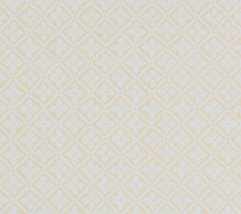 Quadrille Wallpaper: Puccini - Custom Soft Peach on Almost White Paper (5 YARD MINIMUM)