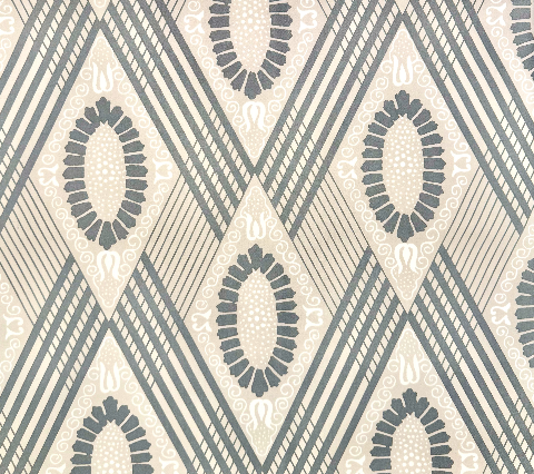 Quadrille Fabric: Diamond Tracery - Custom Dark Gray / Gray on White 100% Cotton Sateen