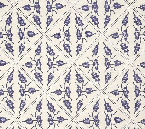 China Seas Fabric: Malay Diamond Grande - Custom Lavender on Tinted Belgian Linen / Cotton