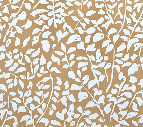 China Seas Wallpaper: Foliage Reverse - Custom Camel on Off White Paper (FIVE YARD MINIMUM)