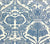 Quadrille Fabric: Corinthe Damask - Custom Windsor Blue on Ecru 100% Linen