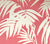 White palm leaf pattern on a pink background
